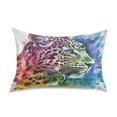 thumbnail image 1 of JSTEL Leopard Cheetah Portrait Watercolour Satin Pillowcase King Size Pillow Cases Envelope Closure Bed Pillow Cover, 20 x 40 inch, 1 of 9