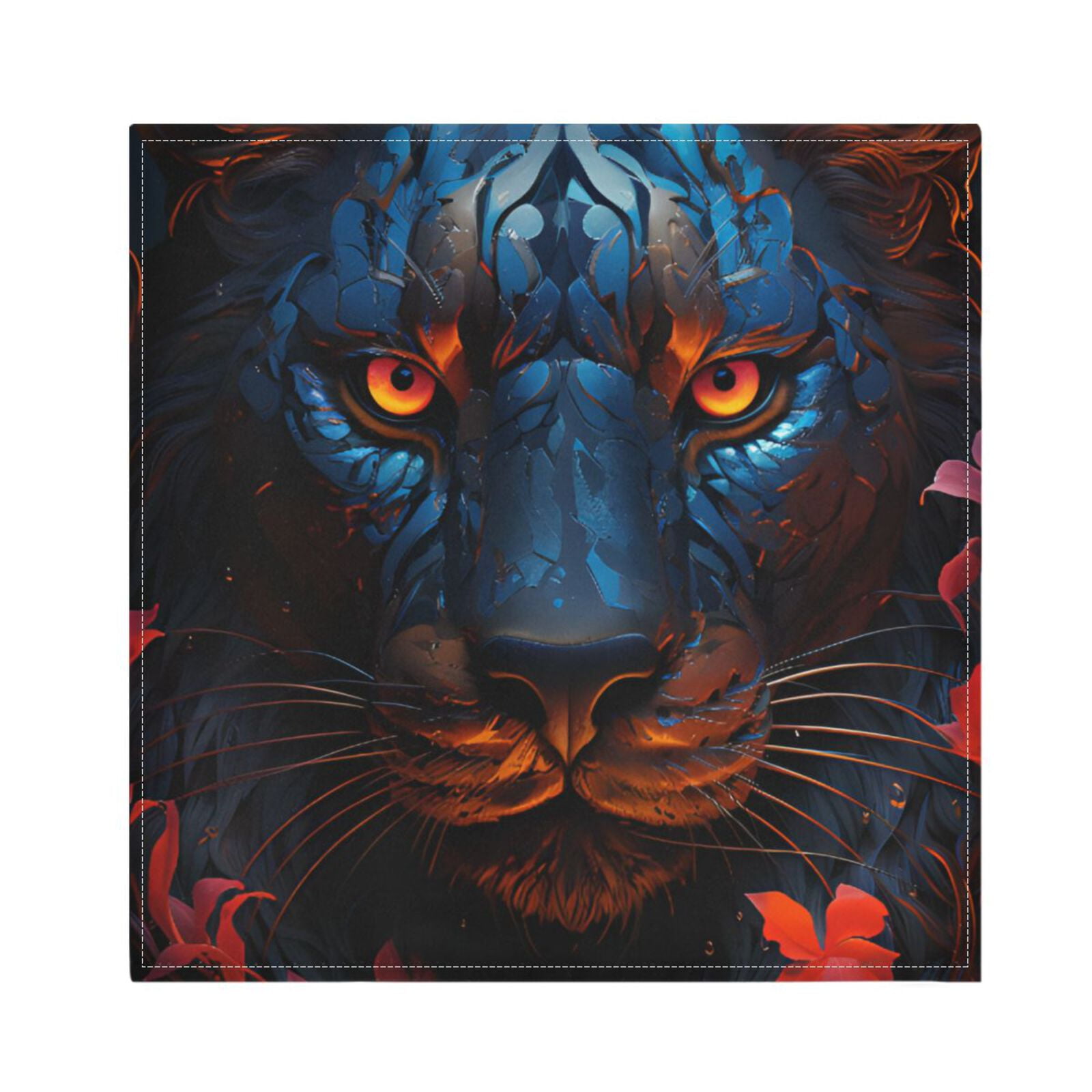 JSTEL Leopard Panther Cloth Napkins Set of 6, 20x20 Inch Washable and Reusable Napkin for Decoupage Dinner Party Everyday Use