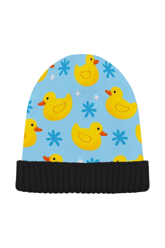 Little Duck Beanie for Women Men Winter Hat Reversible Skull Knit Cap