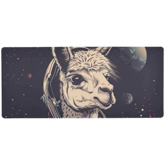 JSTEL Llama Alpaca Astronaut Space Large Gaming Mouse Pad Big Mousepad Mice Keyboard Mat with Non-Slip Rubber Base for Computer Laptop Home & Office, 31.5 X 15.7 inch