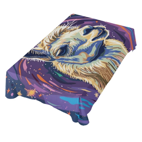 JSTEL Llama Alpaca Starry Sky Table Cloth Square 54 x 54 Inch Tablecloth Anti Wrinkle Table Cover for Dining Kitchen Parties