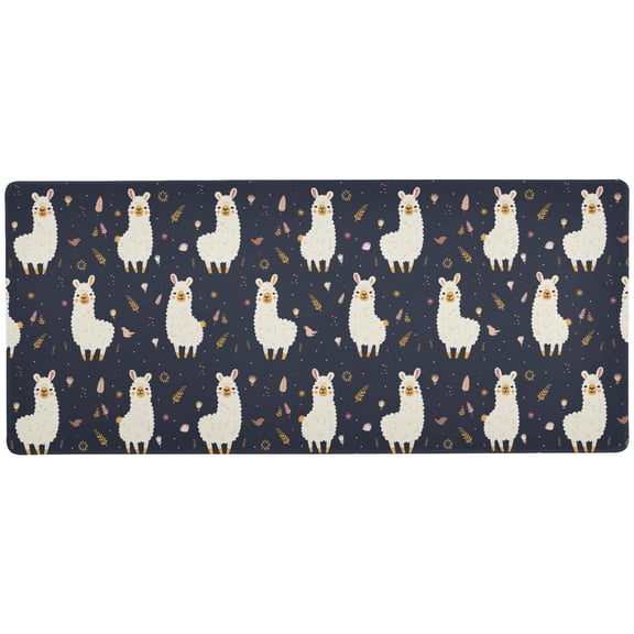 JSTEL Llama Cartoon Leaves Large Gaming Mouse Pad Big Mousepad Mice Keyboard Mat with Non-Slip Rubber Base for Computer Laptop Home & Office, 31.5 X 15.7 inch