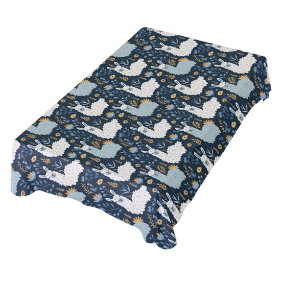 JSTEL Llama Flowers Table Cloth Square 54 x 54 Inch Tablecloth Anti Wrinkle Table Cover for Dining Kitchen Parties