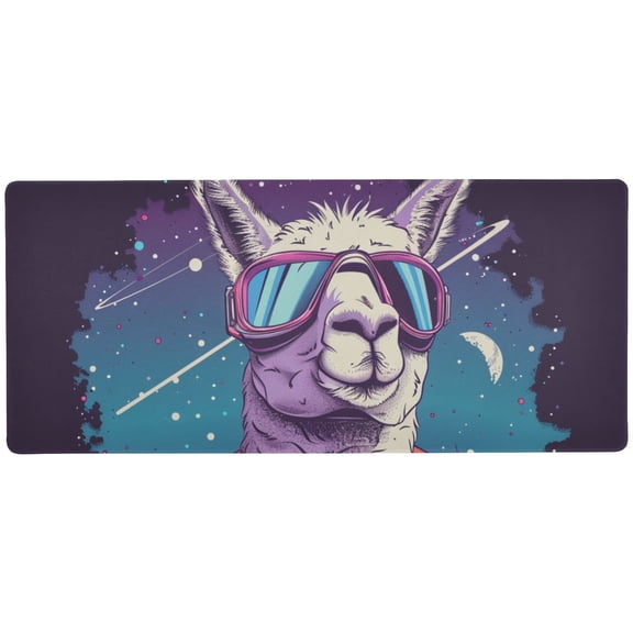 JSTEL Llama Space Polka Dots Large Gaming Mouse Pad Big Mousepad Mice Keyboard Mat with Non-Slip Rubber Base for Computer Laptop Home & Office, 35.4 X 15.7 inch