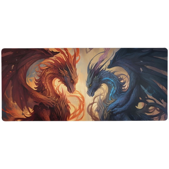 JSTEL Magic Dragons Large Gaming Mouse Pad Big Mousepad Mice Keyboard Mat with Non-Slip Rubber Base for Computer Laptop Home & Office, 35.4 X 15.7 inch