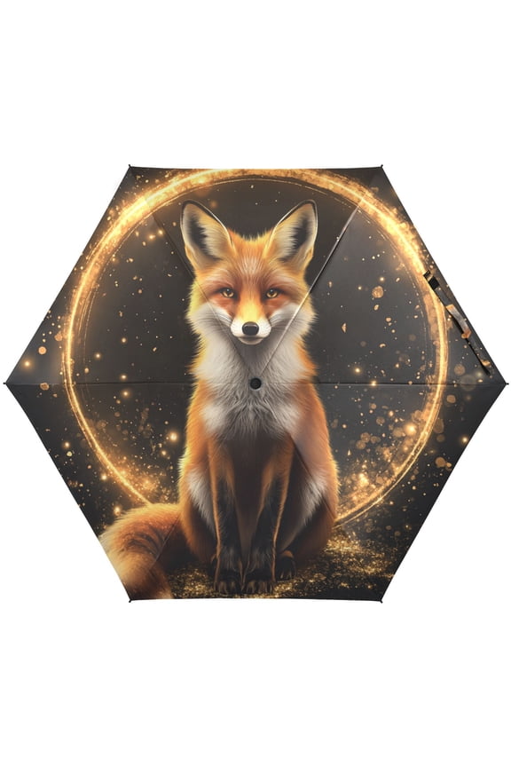 Magic Fox Sitting Folding Umbrella for Rain Sun Travel Mini Lightweight Compact Umbrellas