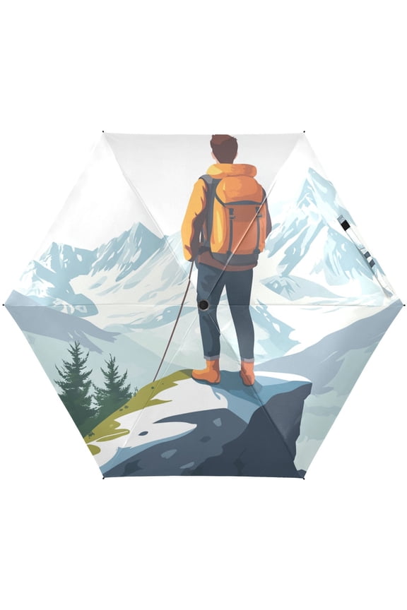 Man Mountain Travel Folding Umbrella for Rain Sun Travel Mini Lightweight Compact Umbrellas