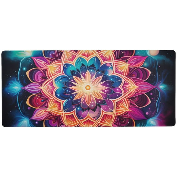 JSTEL Mandala Nebula Ethnic Large Gaming Mouse Pad Big Mousepad Mice Keyboard Mat with Non-Slip Rubber Base for Computer Laptop Home & Office, 35.4 X 15.7 inch