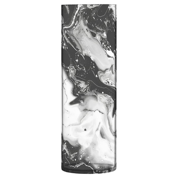 JSTEL Marble Black & White Flower Vase Decorative Floreros for Home Decor Bedroom Living Room Office Table Shelf Bathroom
