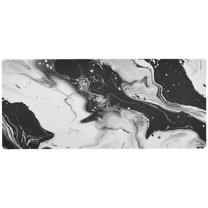 JSTEL Marble Black & White Large Gaming Mouse Pad Big Mousepad Mice Keyboard Mat with Non-Slip Rubber Base for Computer Laptop Home & Office, 31.5 X 11.8 inch
