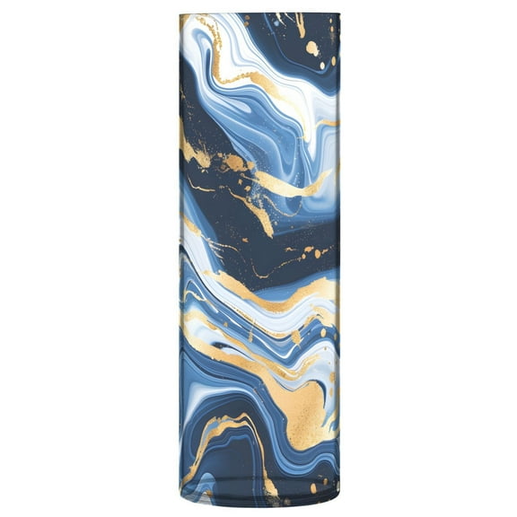 JSTEL Marble Blue Gold White Flower Vase Decorative Floreros for Home Decor Bedroom Living Room Office Table Shelf Bathroom