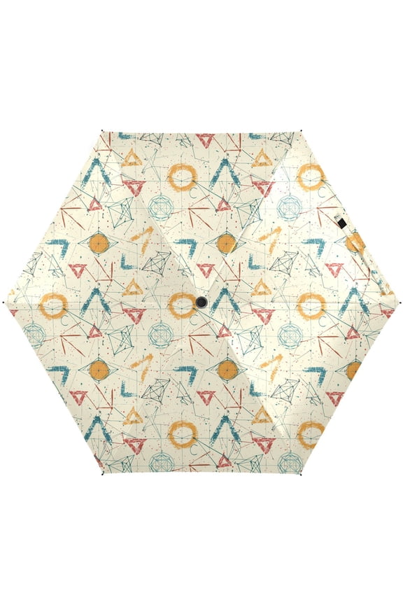 Math Graphics Folding Umbrella for Rain Sun Travel Mini Lightweight Compact Umbrellas
