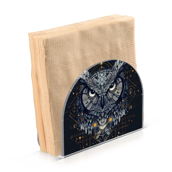 JSTEL Mecha Owl Cyberpunk Napkin Holder for Table Cocktail Farmhouse, Paper Napkins Dispenser for Home Kitchen Coffee Shop Dining Room Decor