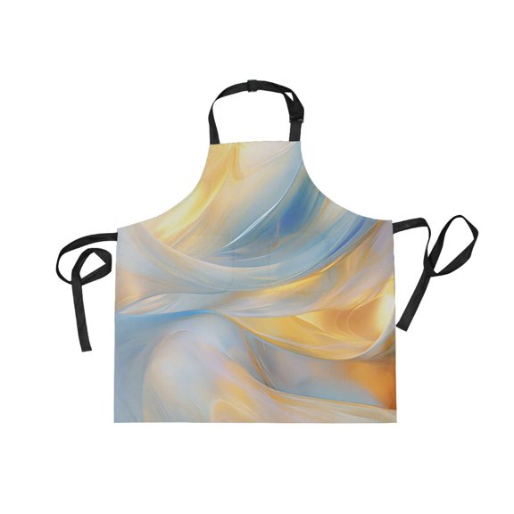 JSTEL Metal Texture Marble Apron with 2 Pockets for Women Men Adjustable Garden Bib