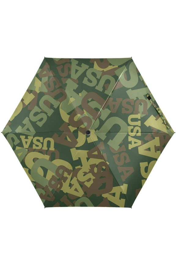 Military Camouflage USA Folding Umbrella for Rain Sun Travel Mini Lightweight Compact Umbrellas