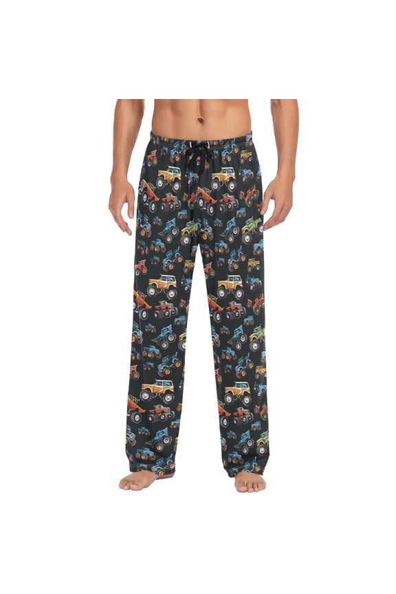 Monster Truck Cartoon Men's Sleepwear Mens Pajama Pants Bottoms with Pockets, XXL