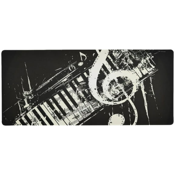 JSTEL Music Note Piano Large Gaming Mouse Pad Big Mousepad Mice Keyboard Mat with Non-Slip Rubber Base for Computer Laptop Home & Office, 31.5 X 11.8 inch