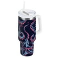 thumbnail image 1 of JSTEL Octopus Pink Tentacles 30 oz Tumbler Stainless Steel Water Bottle Vacuum Insulated Cup with Straw Lid & Handle For Travel Car Cup Holder, 1 of 8