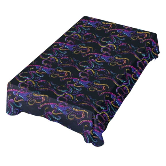 JSTEL Octopus Rainbow Color Table Cloth Square 60 x 60 Inch Tablecloth Anti Wrinkle Table Cover for Dining Kitchen Parties