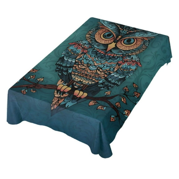 JSTEL Owl Print Gothic Boho Table Cloth Square 60 x 60 Inch Tablecloth Anti Wrinkle Table Cover for Dining Kitchen Parties