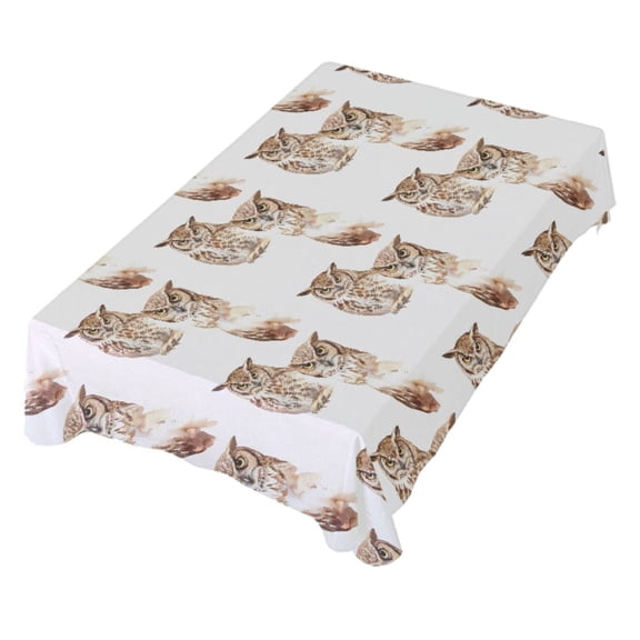 JSTEL Owl Prints Animal Table Cloth Rectangle 60 x 120 Inch Tablecloth Anti Wrinkle Table Cover for Dining Kitchen Parties