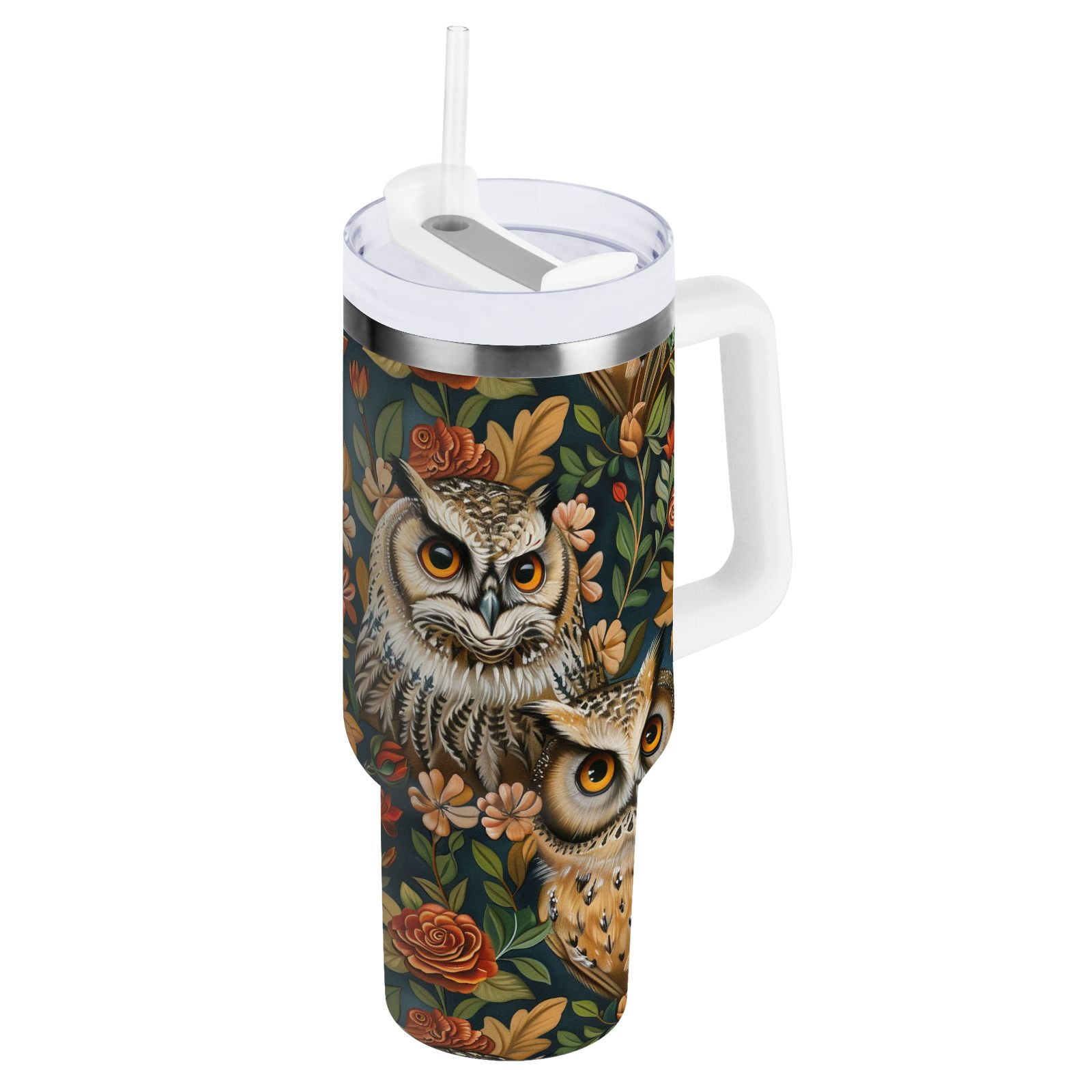 SANDJEST Owl Tumbler 20oz Jewelry Drawings Stainless Steel Insulated Tumblers Owl
