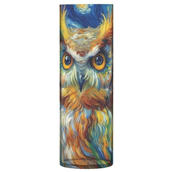 JSTEL Owl Starry Sky Van Gogh Flower Vase Decorative Floreros for Home Decor Bedroom Living Room Office Table Shelf Bathroom