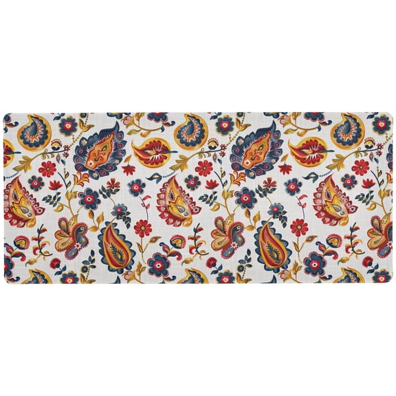 JSTEL Paisley Embroidery Ikat Floral Large Gaming Mouse Pad Big Mousepad Mice Keyboard Mat with Non-Slip Rubber Base for Computer Laptop Home & Office, 35.4 X 15.7 inch