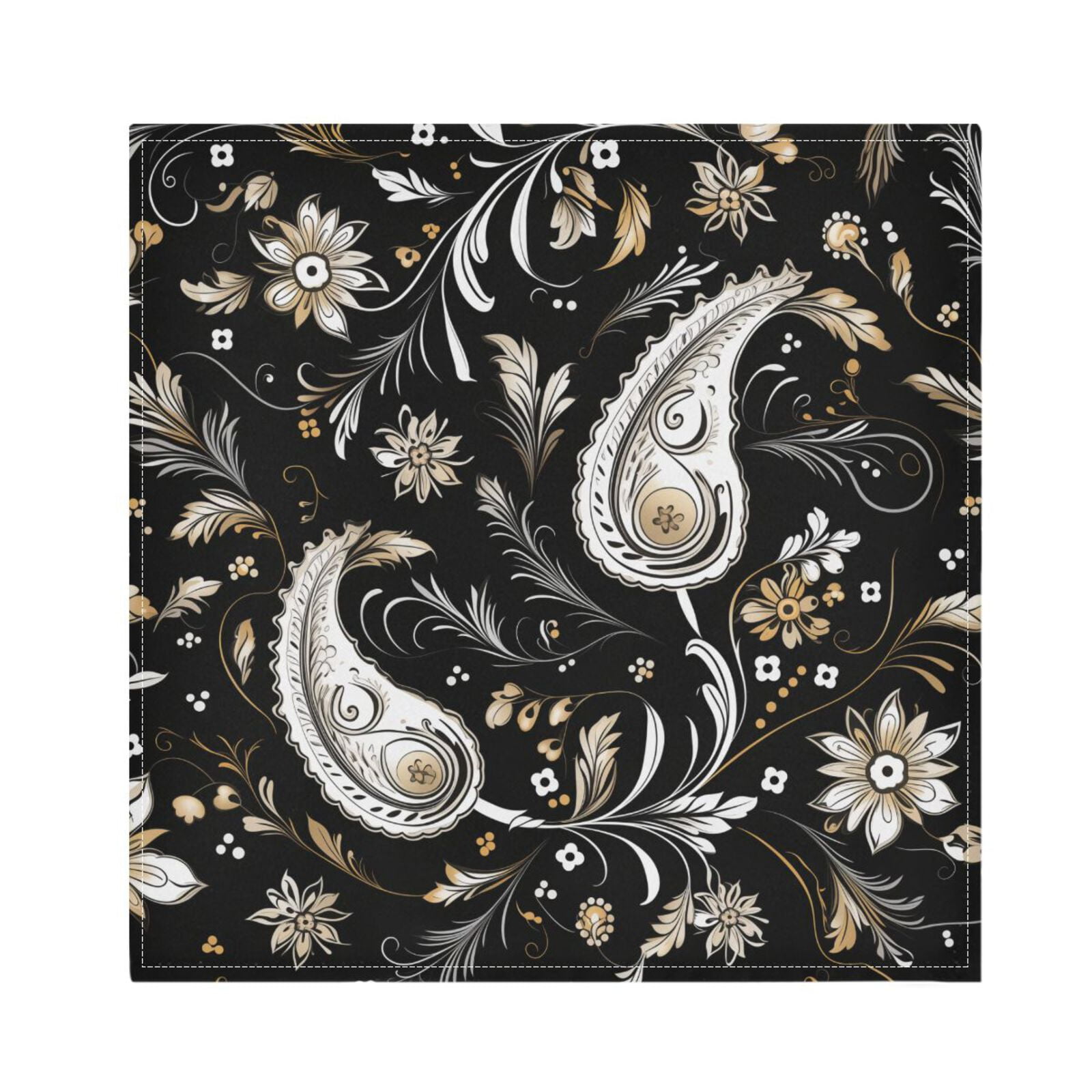 JSTEL Paisley Ornament Ethnic Cloth Napkins Set of 6, 20x20 Inch Washable and Reusable Napkin for Decoupage Dinner Party Everyday Use