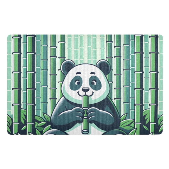 JSTEL Panda Bamboos Front Door Mat Outside Entrance 32x20 Inch Doormat for Outdoor Indoor Washable Non Slip Floor Mats