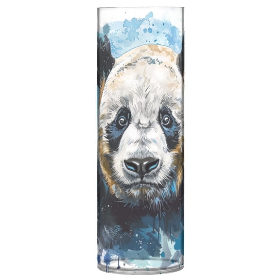 JSTEL Panda Portrait Watercolor Flower Vase Decorative Floreros for Home Decor Bedroom Living Room Office Table Shelf Bathroom
