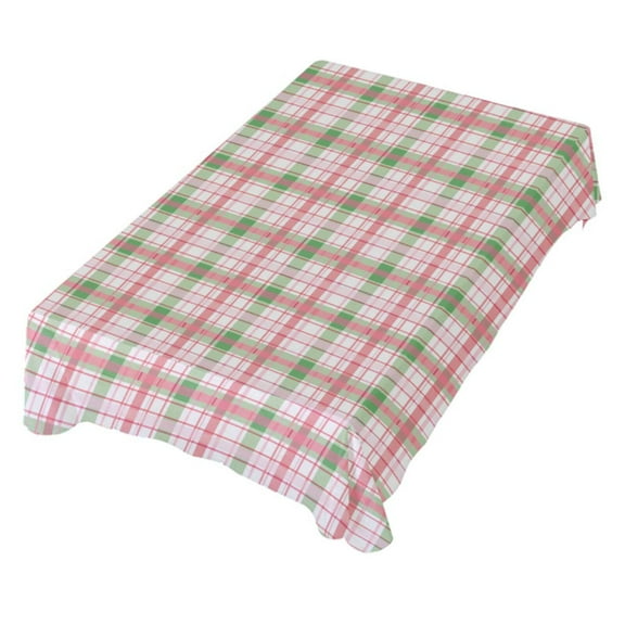 JSTEL Pink Checkered Grid Table Cloth Square 54 x 54 Inch Tablecloth Anti Wrinkle Table Cover for Dining Kitchen Parties