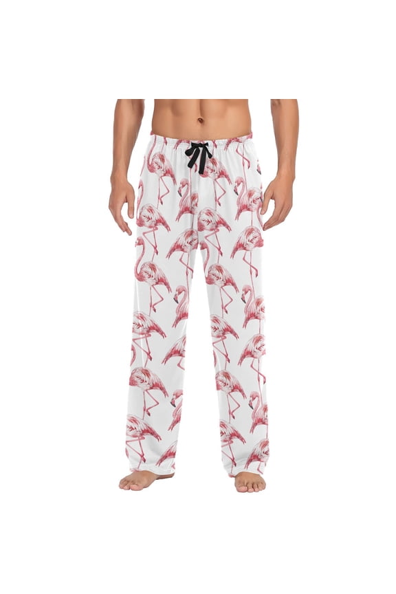 Pink Flamingo Men's Sleepwear Mens Pajama Pants Bottoms with Pockets, S