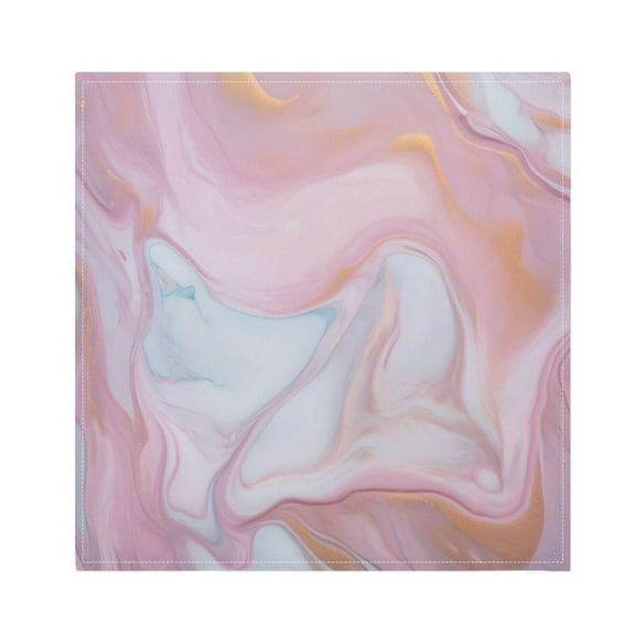 JSTEL Pink & Gold Marble Cloth Napkins Set of 1, 20x20 Inch Washable and Reusable Napkin for Decoupage Dinner Party Everyday Use