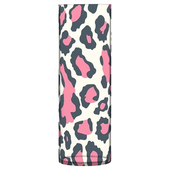 JSTEL Pink Leopard Print Cheetah Flower Vase Decorative Floreros for Home Decor Bedroom Living Room Office Table Shelf Bathroom