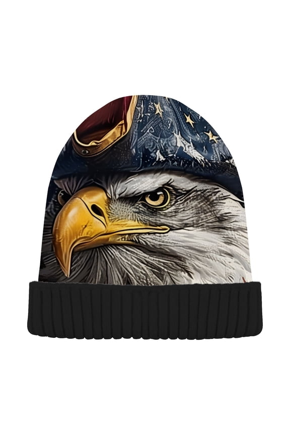 Pirate Eagle Flag Beanie for Women Men Winter Hat Reversible Skull Knit Cap