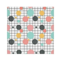 JSTEL Polka Dot Grid Lines Cloth Napkins Set of 1, 20x20 Inch Washable and Reusable Napkin for Decoupage Dinner Party Everyday Use