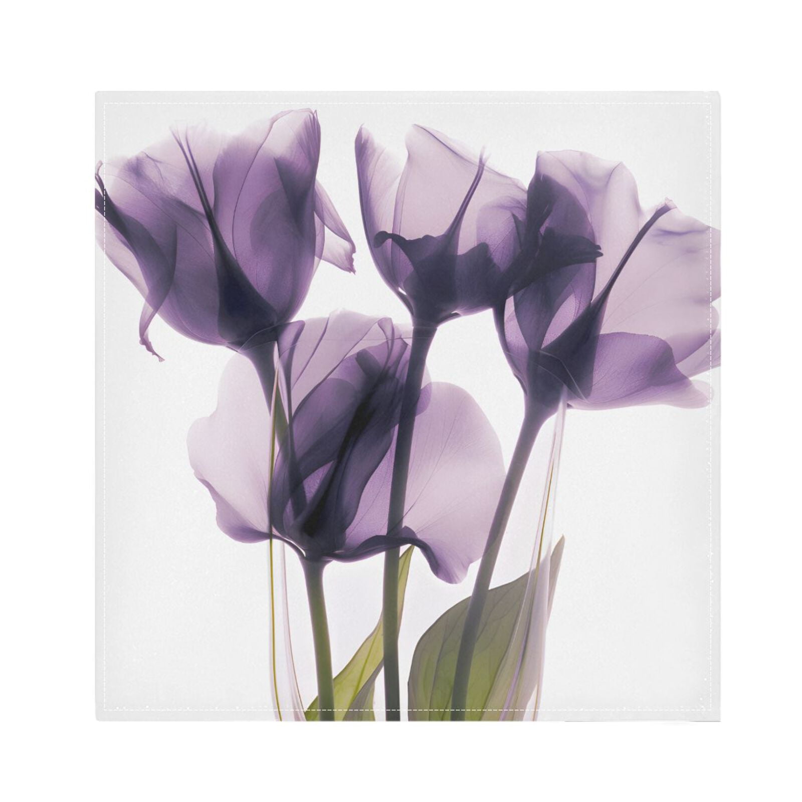 JSTEL Purple Calla Lily Cloth Napkins Set of 6, 20x20 Inch Washable and Reusable Napkin for Decoupage Dinner Party Everyday Use