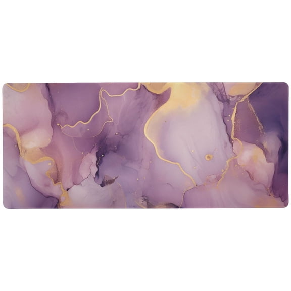 JSTEL Purple & Gold Marble Large Gaming Mouse Pad Big Mousepad Mice Keyboard Mat with Non-Slip Rubber Base for Computer Laptop Home & Office, 31.5 X 11.8 inch