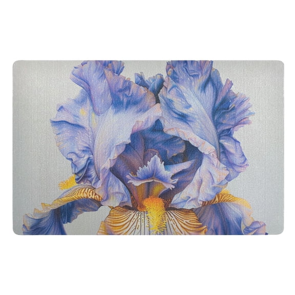 JSTEL Purple Iris Flower Painting Front Door Mat Outside Entrance 32x20 Inch Doormat for Outdoor Indoor Washable Non Slip Floor Mats