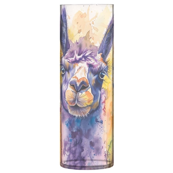 JSTEL Purple Llama Alpaca Flower Vase Decorative Floreros for Home Decor Bedroom Living Room Office Table Shelf Bathroom