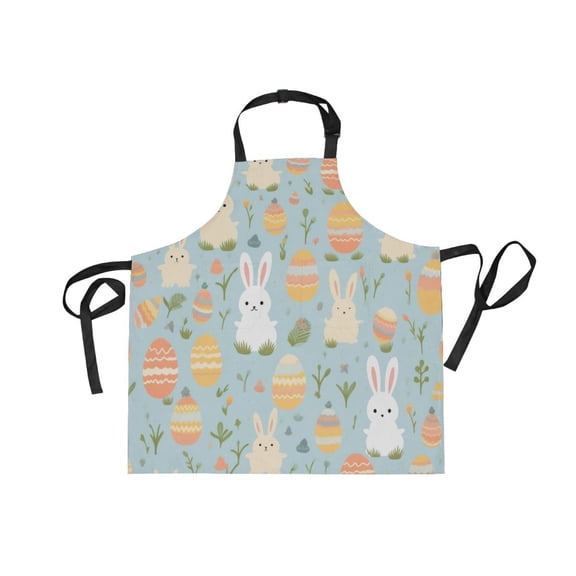 JSTEL Rabbit Eggs Easter Apron with 2 Pockets for Women Men Adjustable Garden Bib