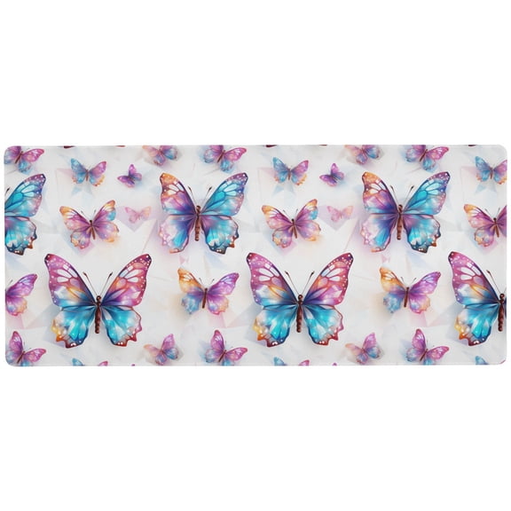JSTEL Rainbow Butterfly Large Gaming Mouse Pad Big Mousepad Mice Keyboard Mat with Non-Slip Rubber Base for Computer Laptop Home & Office, 31.5 X 15.7 inch