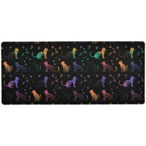 JSTEL Rainbow Cat Paw Prints Large Gaming Mouse Pad Big Mousepad Mice Keyboard Mat with Non-Slip Rubber Base for Computer Laptop Home & Office, 31.5 X 11.8 inch