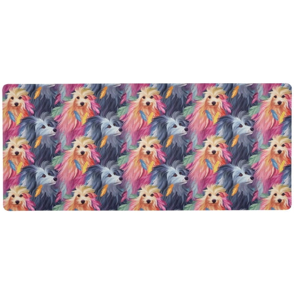 JSTEL Rainbow Dog Puppy Large Gaming Mouse Pad Big Mousepad Mice Keyboard Mat with Non-Slip Rubber Base for Computer Laptop Home & Office, 35.4 X 15.7 inch