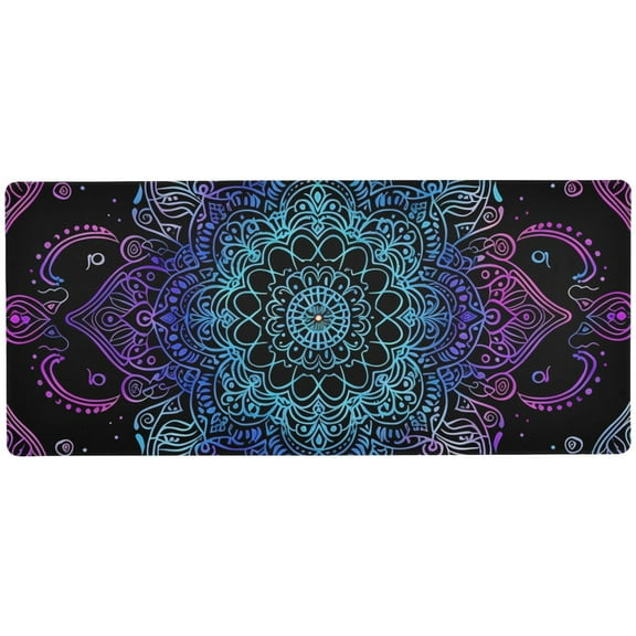 JSTEL Rainbow Mandala Boho Flower Large Gaming Mouse Pad Big Mousepad Mice Keyboard Mat with Non-Slip Rubber Base for Computer Laptop Home & Office, 35.4 X 15.7 inch