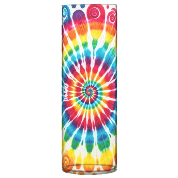 JSTEL Rainbow Swirl Tie Dye Flower Vase Decorative Floreros for Home Decor Bedroom Living Room Office Table Shelf Bathroom