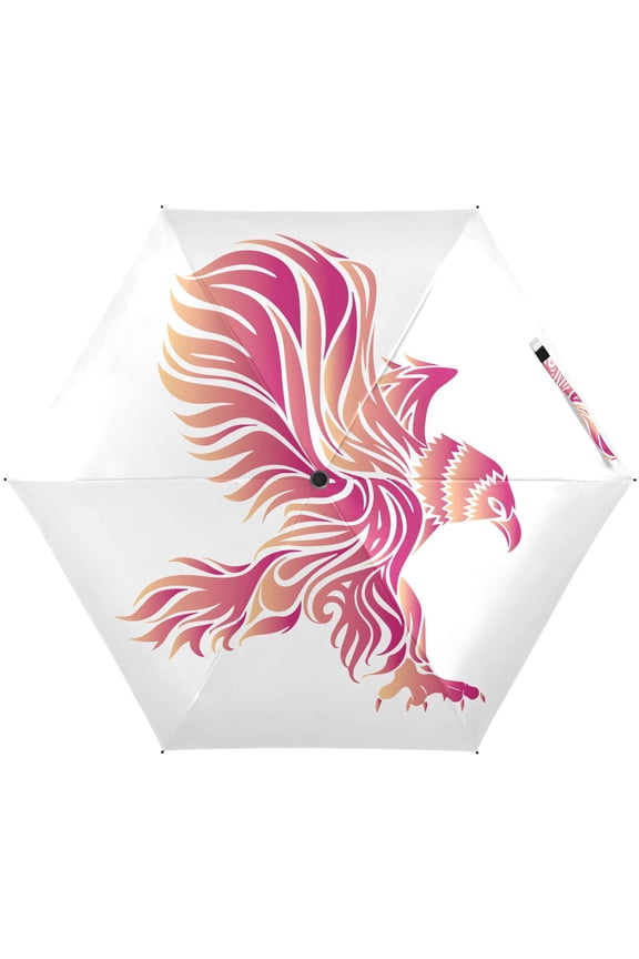 Red Eagles Bird Animal Folding Umbrella for Rain Sun Travel Mini Lightweight Compact Umbrellas
