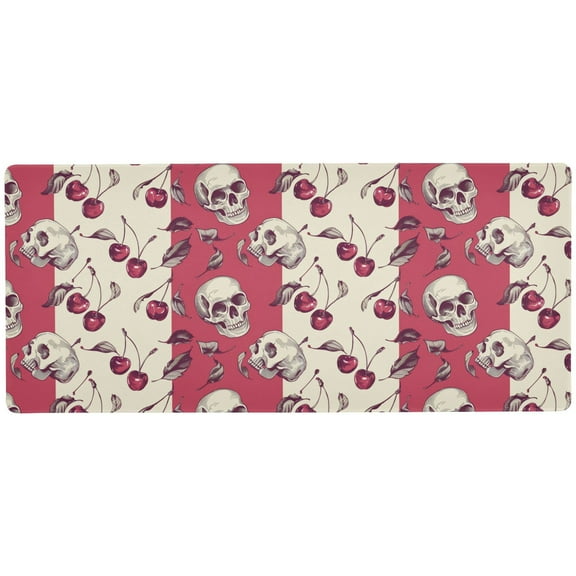 JSTEL Retro Cherry Skull Large Gaming Mouse Pad Big Mousepad Mice Keyboard Mat with Non-Slip Rubber Base for Computer Laptop Home & Office, 31.5 X 11.8 inch
