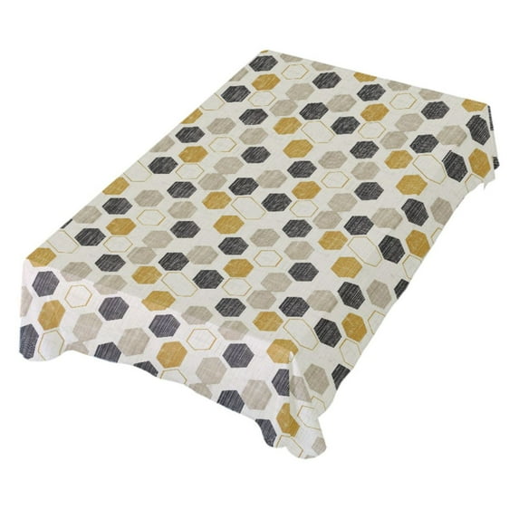 JSTEL Retro Honeycomb Hexagon Table Cloth Rectangle 54 x 72 Inch Tablecloth Anti Wrinkle Table Cover for Dining Kitchen Parties